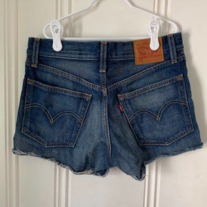 Dark wash Levi 501 shorts